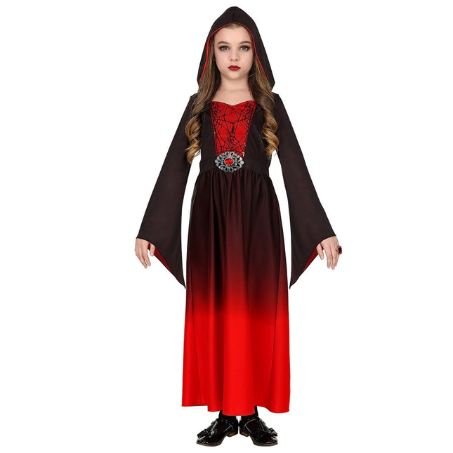Halloween Jurk Zwart Rood Meisje Gothic van Widmann koop je bij Partywinkel