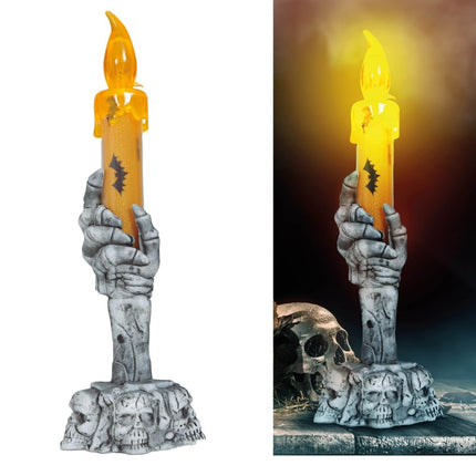 Halloween Kandelaar Met Led Kaars 15cm - Partywinkel - 8434077190647