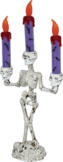 Halloween Kandelaar Skelet Met Licht 35cm van Fiestas Guirca koop je bij Partywinkel
