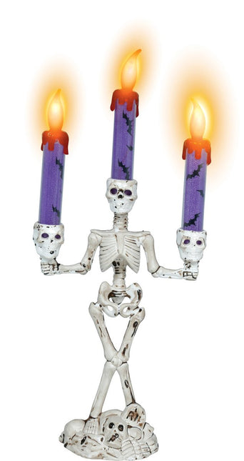 Halloween Kandelaar Skelet Met Licht 35cm van Fiestas Guirca koop je bij Partywinkel