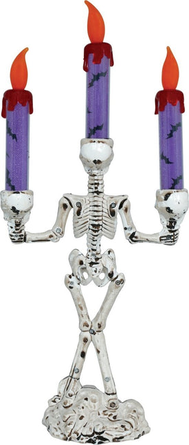Halloween Kandelaar Skelet Met Licht 35cm van Fiestas Guirca koop je bij Partywinkel