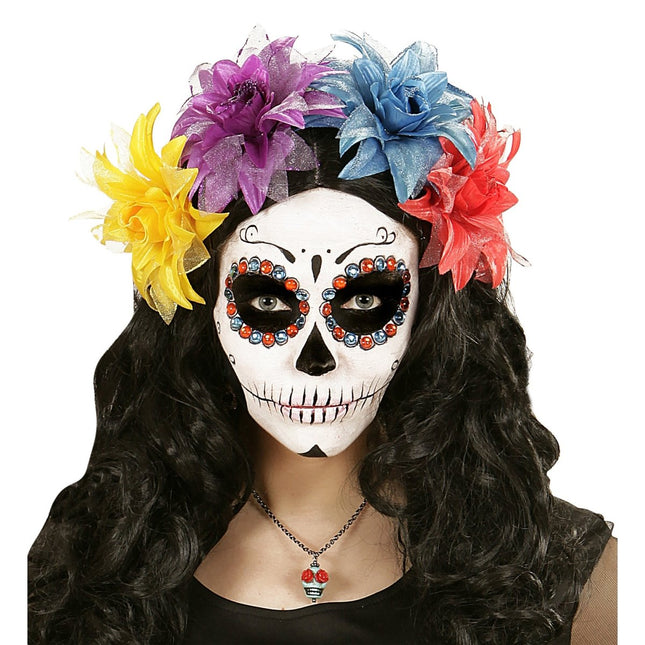 Halloween Ketting Gekleurd Schedel van Widmann koop je bij Partywinkel