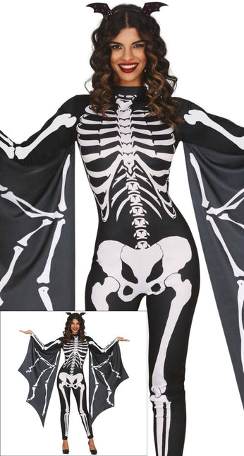 Halloween Kostuum Dames Vleermuis Skelet van Fiestas Guirca koop je bij Partywinkel