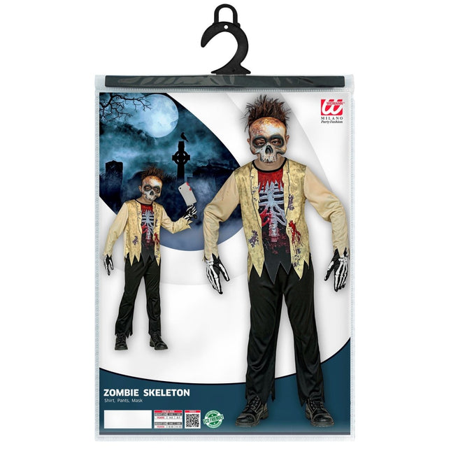 Halloween Kostuum Jongen Zombie Skelet van Widmann koop je bij Partywinkel