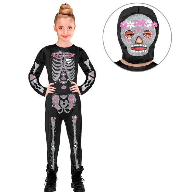 Halloween Kostuum Kind Glitter Skelet van Widmann koop je bij Partywinkel