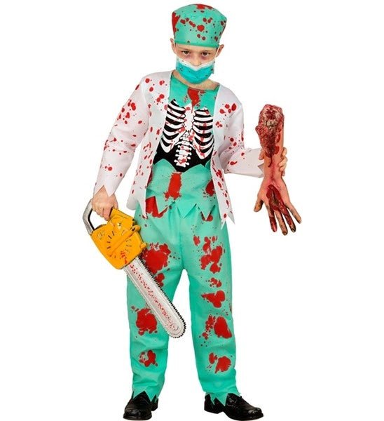 Halloween Kostuum Kind Zombie Dokter Bloed van Widmann koop je bij Partywinkel