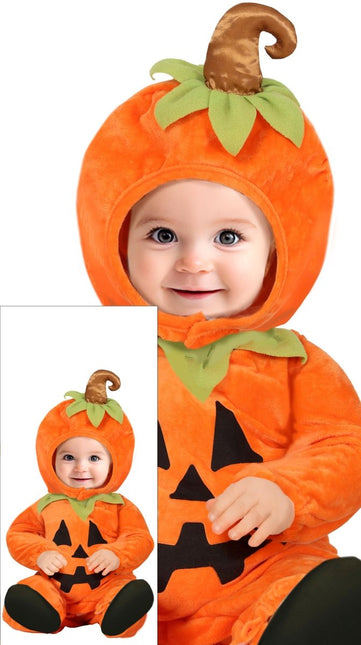 Halloween Kostuum Oranje Baby Pompoen - Partywinkel - 8434077761489