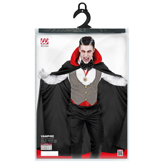 Halloween Kostuum Rood Zwart Heren Vampier van Widmann koop je bij Partywinkel