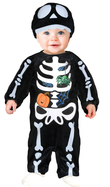 Halloween Kostuum Wit Zwart Baby Skelet - Partywinkel - 8434077761540