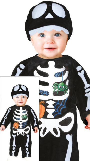 Halloween Kostuum Wit Zwart Baby Skelet - Partywinkel - 8434077761540