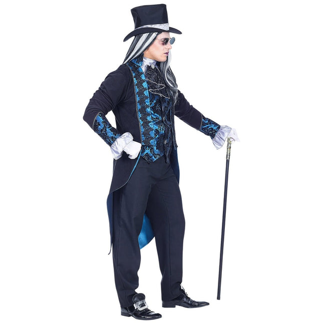 Halloween Kostuum Zwart Blauw Heren Vampier van Widmann koop je bij Partywinkel