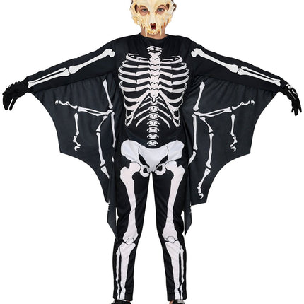Halloween Kostuum Zwart Wit Kind Vleermuis Skelet van Fiestas Guirca koop je bij Partywinkel