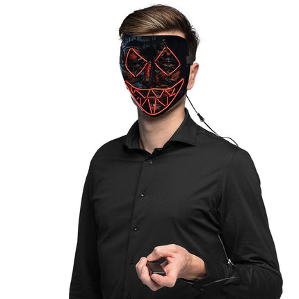 Halloween Led - Masker Killer Smile Rood van Boland koop je bij Partywinkel