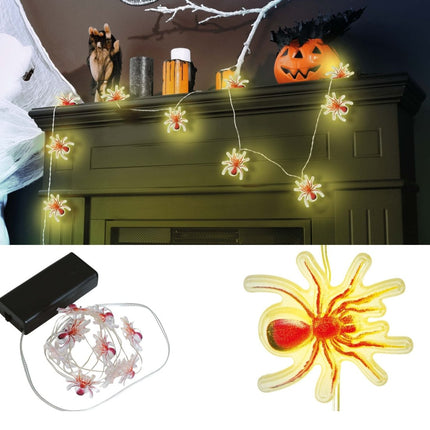 Halloween Lichtsnoer Spinnen 1,2m - Partywinkel - 8434077249956