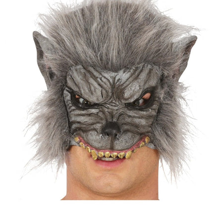 Halloween Masker Grijs Weerwolf - Partywinkel - 8434077205341