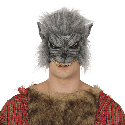 Halloween Masker Grijs Weerwolf - Partywinkel - 8434077205341