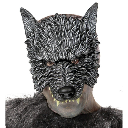 Halloween Masker Grijs Wolf van Widmann koop je bij Partywinkel