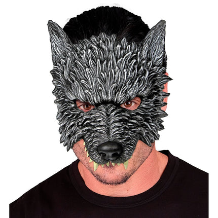 Halloween Masker Grijs Wolf van Widmann koop je bij Partywinkel