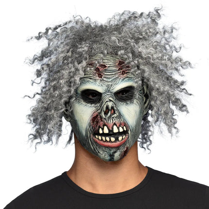 Halloween Masker Grijs Zombie van Boland koop je bij Partywinkel