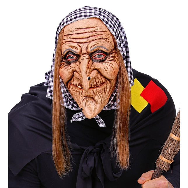 Halloween Masker Heks Met Haar van Widmann koop je bij Partywinkel