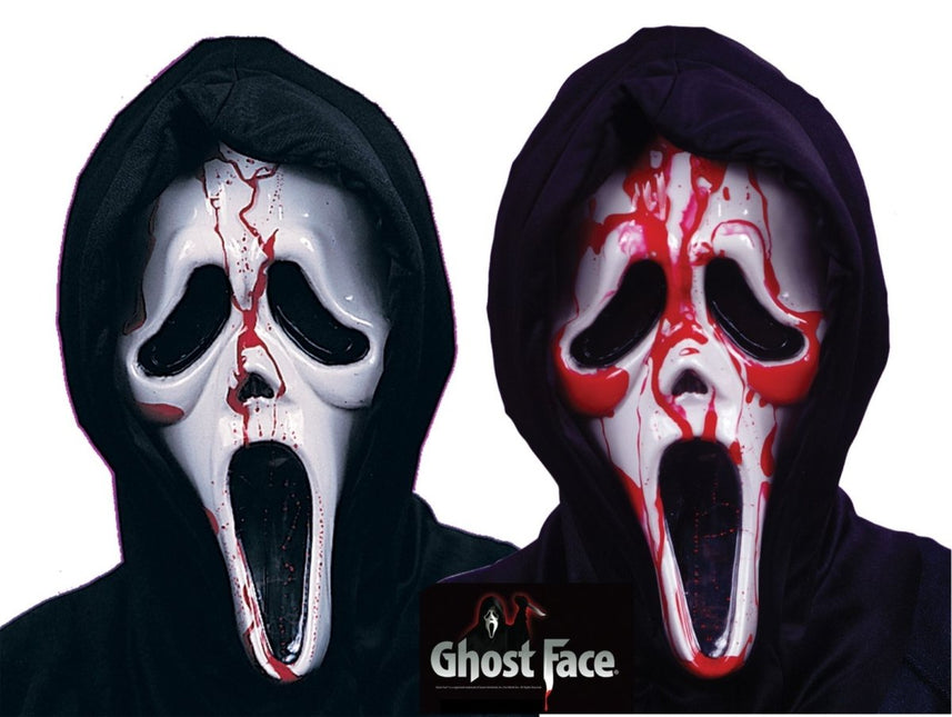 Halloween Masker Wit Rood Met Nep Bloed van Ghostface koop je bij Partywinkel