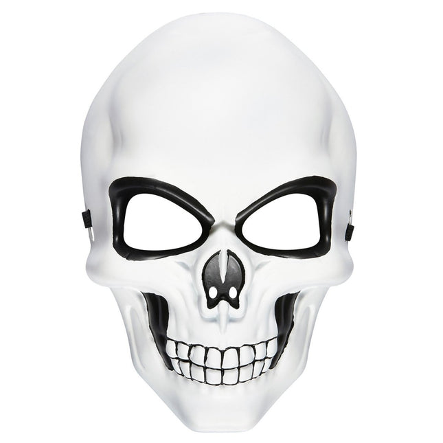 Halloween Masker Wit Zwart Schedel van Widmann koop je bij Partywinkel