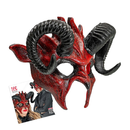 Halloween Masker Zwart Duivel van Widmann koop je bij Partywinkel