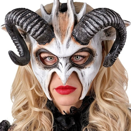 Halloween Masker Zwart Wit Bok van Widmann koop je bij Partywinkel