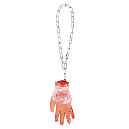 Halloween Nep Hand Aan Ketting 63cm van Boland koop je bij Partywinkel