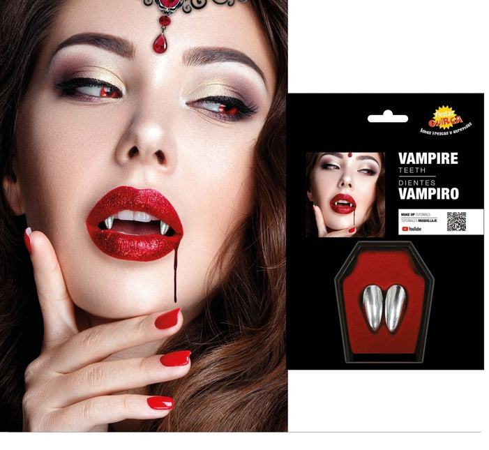 Halloween Nep Tanden Zilver - Partywinkel - 8434077209035