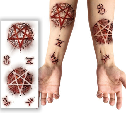 Halloween Nep Tattoos Satanisch 6 delig - Partywinkel - 8434077157084
