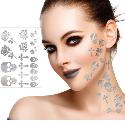 Halloween Nep Tattoos Zilver - Partywinkel - 8434077156681