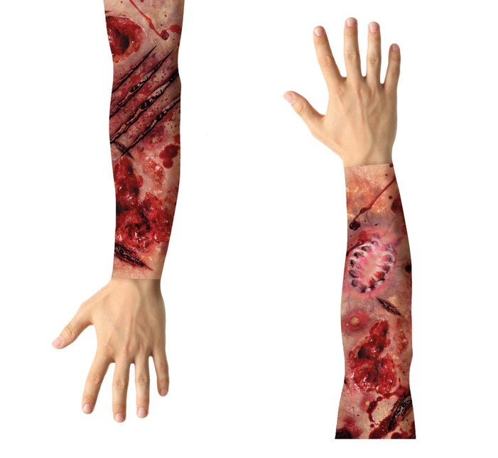 Halloween Nep Tattoosleeve Nep Wonden 2 delig - Partywinkel - 8434077163948