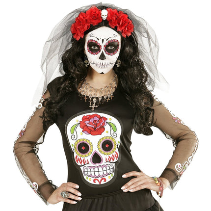 Halloween Oorbellen Goud Zwart Schedel van Widmann koop je bij Partywinkel