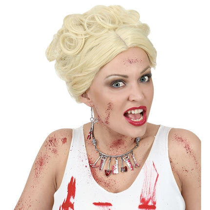 Halloween Oorbellen Schaar Met Bloed van Widmann koop je bij Partywinkel