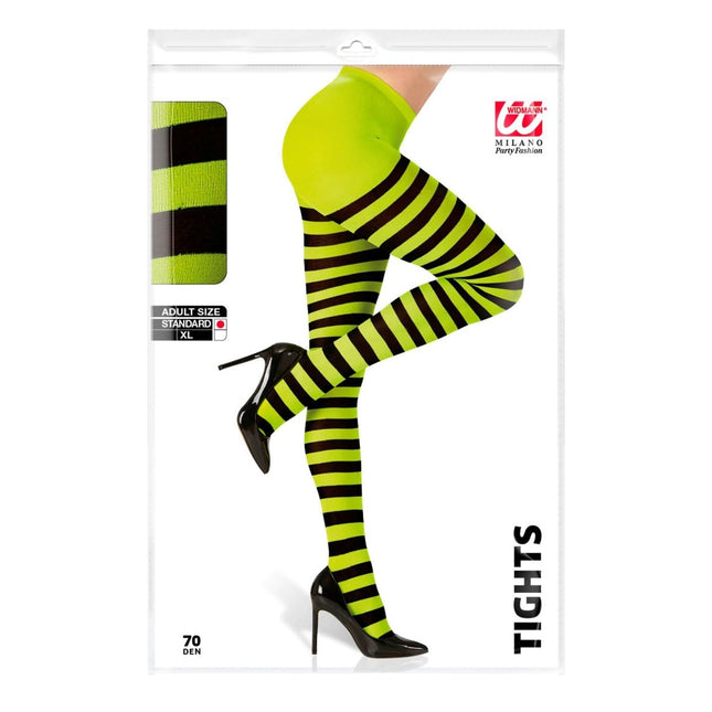 Halloween Panty Zwart Groen Gestreept van Widmann koop je bij Partywinkel