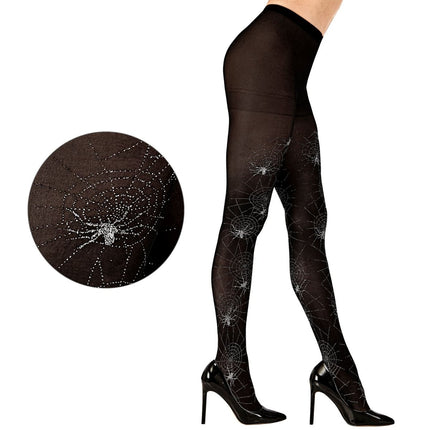 Halloween Panty Zwart Spinnenweb van Widmann koop je bij Partywinkel