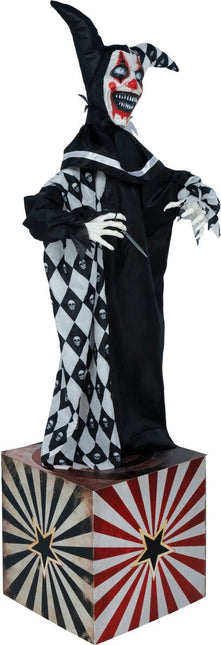 Halloween Pop Clown Met Licht, Geluid En Beweging 1,7m van Fiestas Guirca koop je bij Partywinkel