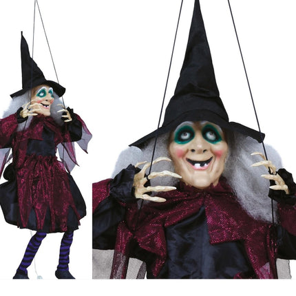Halloween Pop Heks Op Schommel 1m van Fiestas Guirca koop je bij Partywinkel
