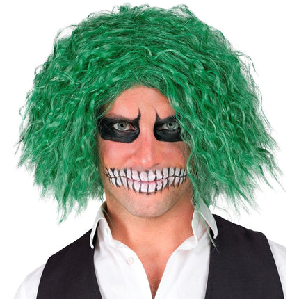 Halloween Pruik Groen Clown Krullen van Widmann koop je bij Partywinkel