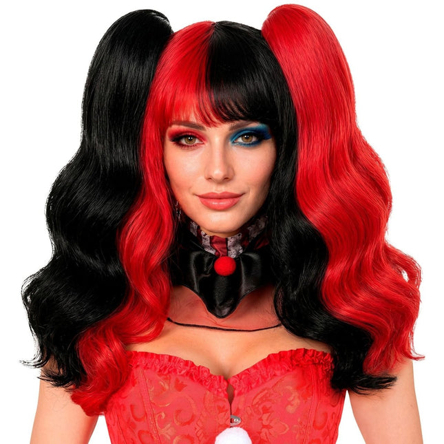 Halloween Pruik Harlekijn Met Hairextensions van Widmann koop je bij Partywinkel