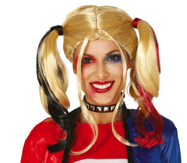 Halloween Pruik Harley Quinn van Fiestas Guirca koop je bij Partywinkel
