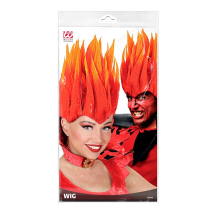 Halloween Pruik Oranje Diablo van Widmann koop je bij Partywinkel