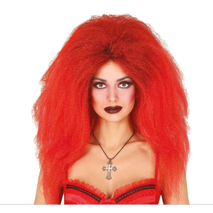 Halloween Pruik Rood Lang Haar - Partywinkel - 8434077480502