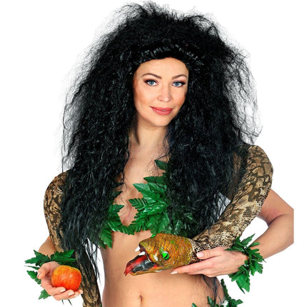 Halloween Pruik Zwart Dames Heks van Widmann koop je bij Partywinkel