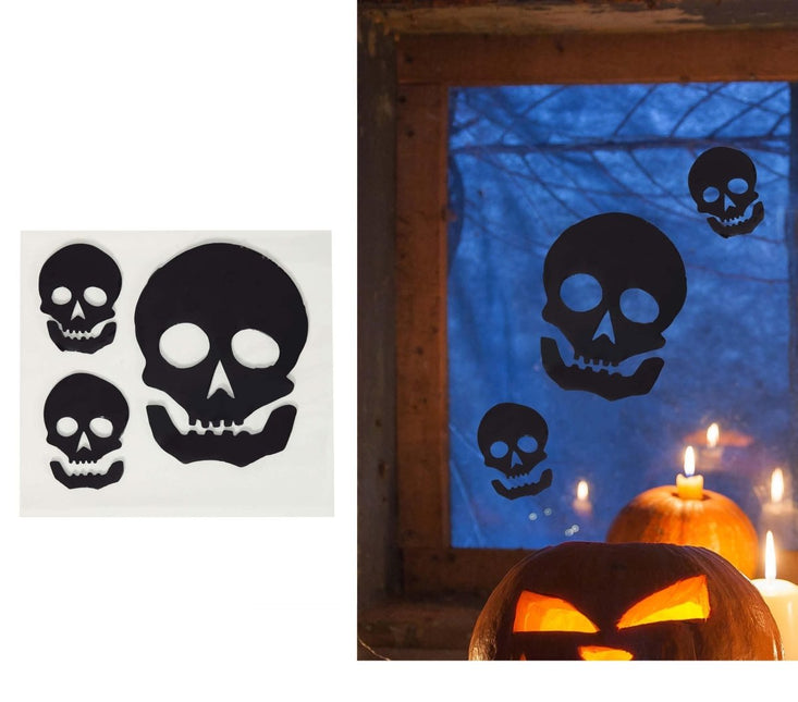 Halloween Raamdecoratie Schedel 25cm van Fiestas Guirca koop je bij Partywinkel