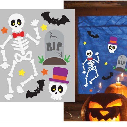 Halloween Raamsticker Skelet 25cm - Partywinkel - 8434077269053