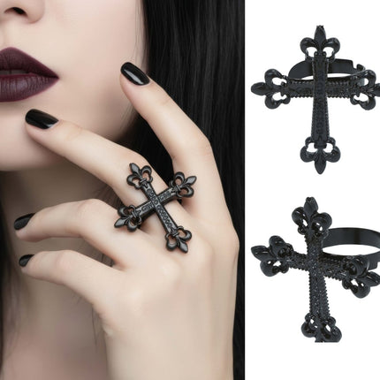 Halloween Ring Gotisch Kruis 4cm van Fiestas Guirca koop je bij Partywinkel