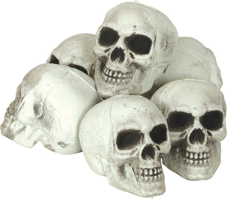 Halloween Schedel 8cm 6st - Partywinkel - 8434077269756