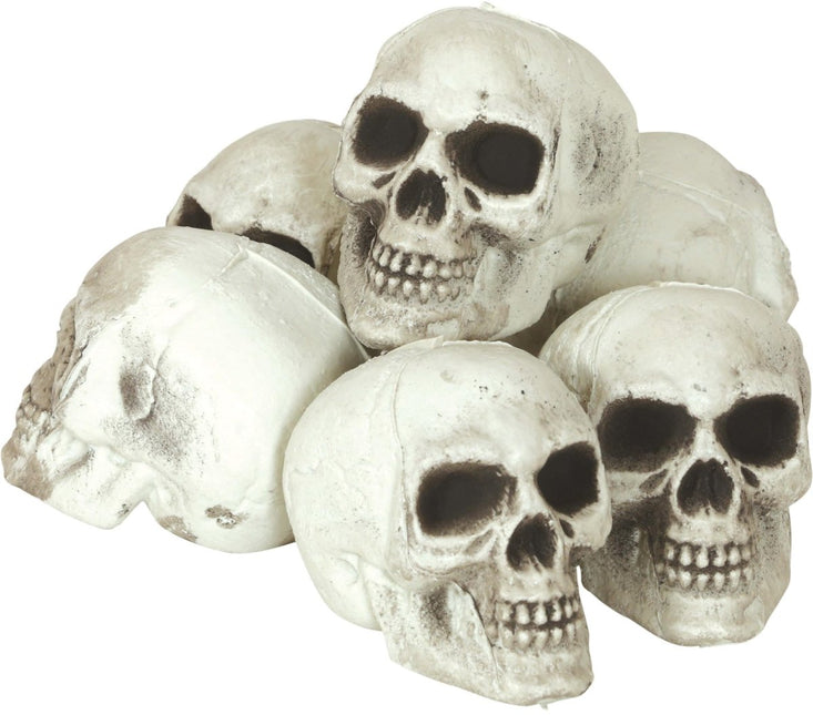 Halloween Schedel 8cm 6st - Partywinkel - 8434077269756